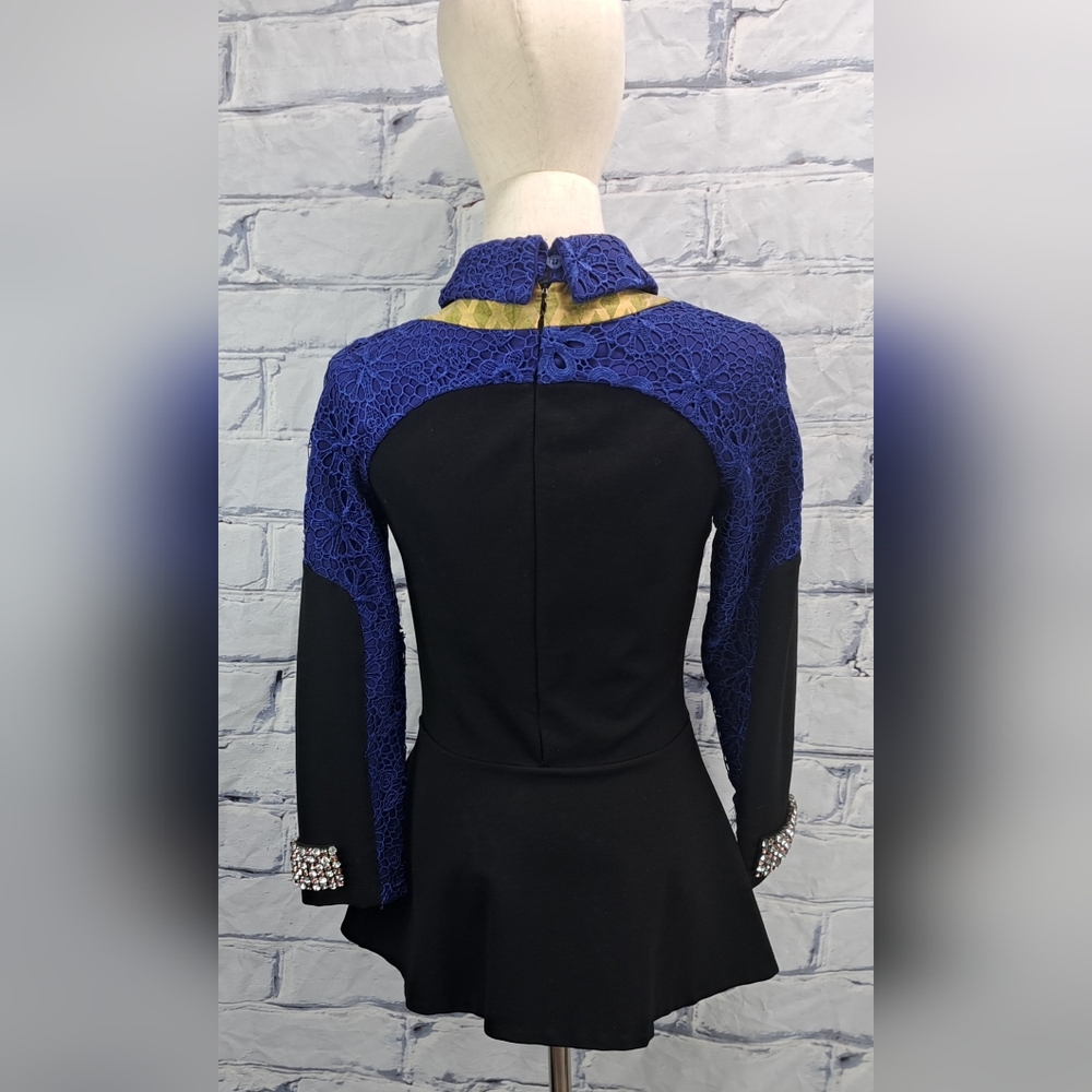 Givenchy Paris Women's Top Purple Black Crystals Italy Small - Picture 8 of 13